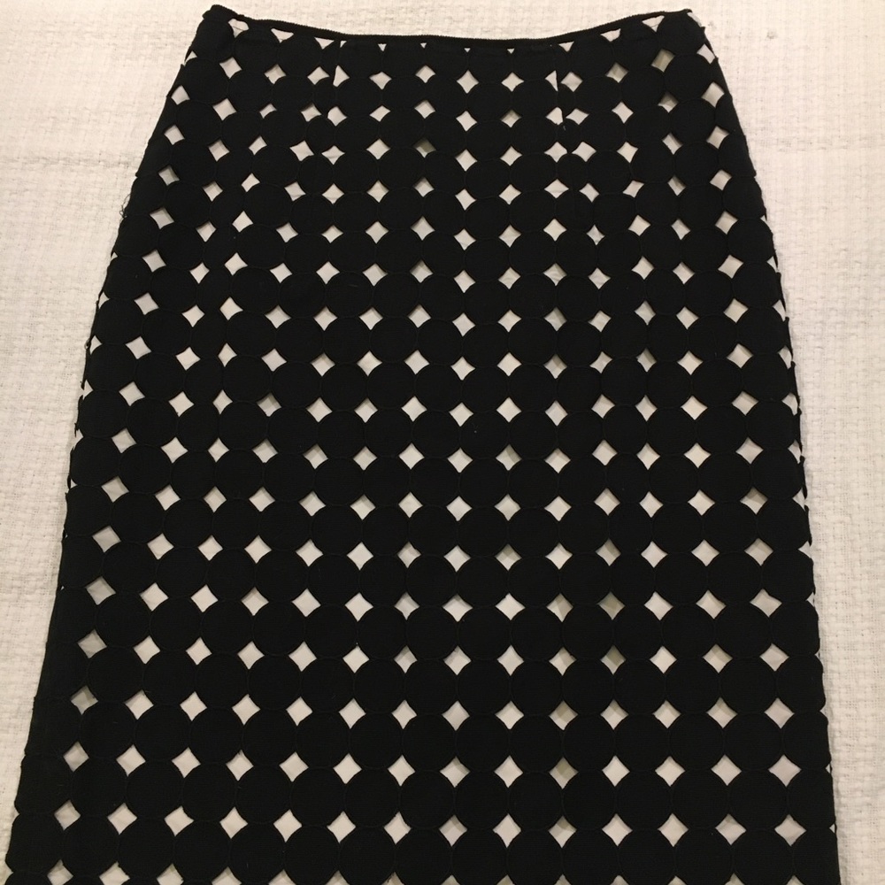 WHBM Cut Out Dots Pencil Skirt